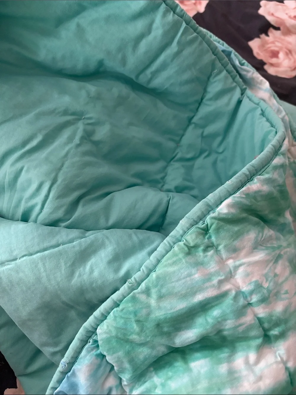 🍓POTTERY BARN TEEN blue green tye-dye Twin comforter